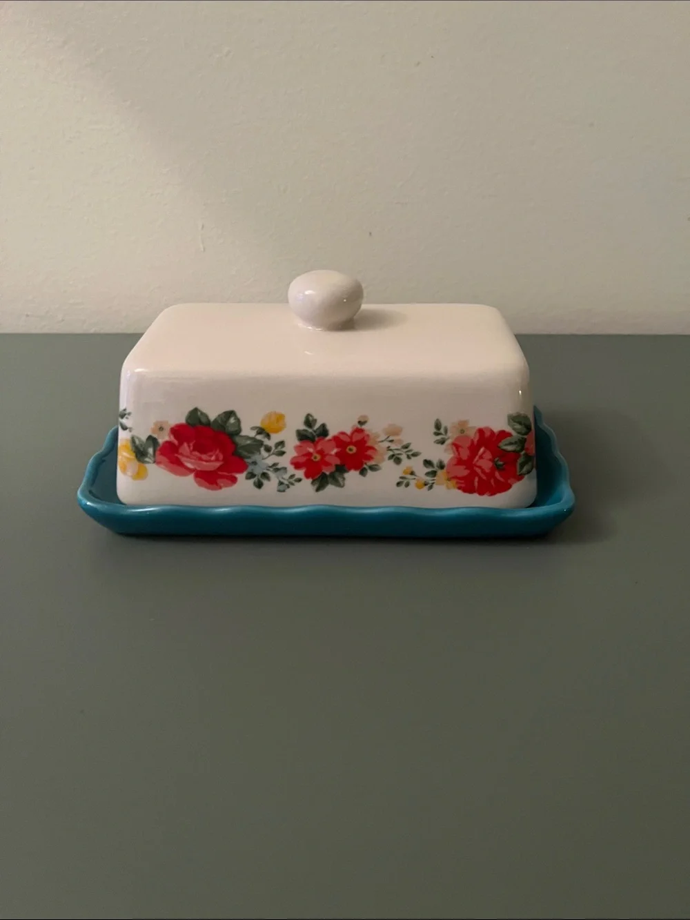 Pioneer Woman Retired Floral Butter Dish